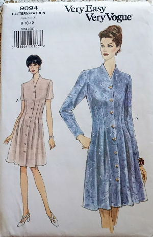  VERY EASY VOGUE 9094 MISSES DRESS FALL SZ 8 10 12 FIGURE FLATTERING UNCUT